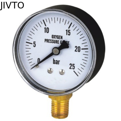 SS Case 2.5in 25 Bar Oxygen Pressure Gauges 1/4 NPT Lower Mount Meter