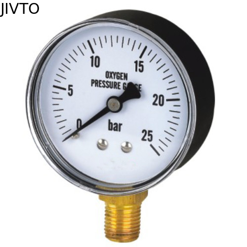 SS Case 2.5in 25 Bar Oxygen Pressure Gauges 1/4 NPT Lower Mount Meter