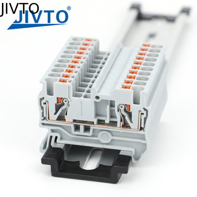 PT2.5 Bloc de borne à entraînement 2.5mm2 Connecteur à ressort alimentation à travers la bande de prise PT-2.5 Fil électrique Din Rail Contact