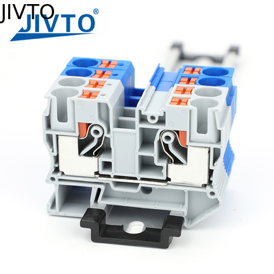 PT10 Push-in Terminal Block Din Rail Wire Connector électrique 10mm2 à ressort sans vis