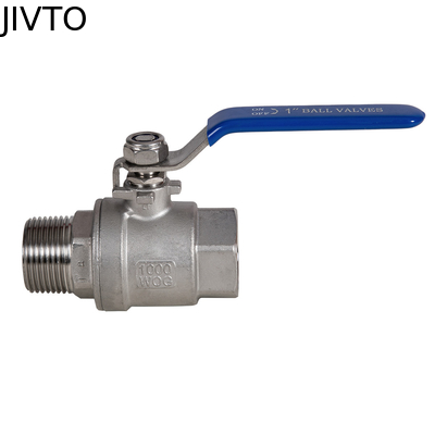 JIVTO deux pièces de soupape à bille avec manche à levier. Acier inoxydable, port NPT, norme ANSI.