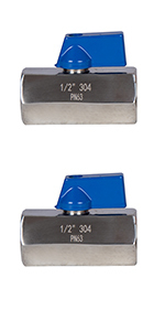 Mini robinet à boisseau sphérique en acier inoxydable NPT ou BSP, femelle à femelle, vanne d'arrêt
